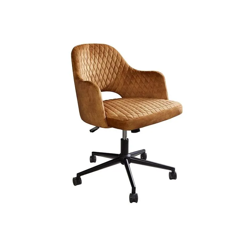 Scaun birou galben din catifea Paris Invicta Interior