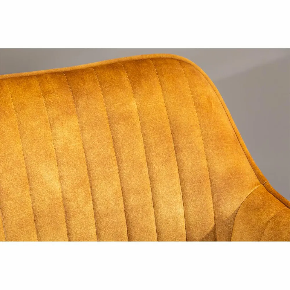 Scaun birou galben din catifea Turin Invicta Interior