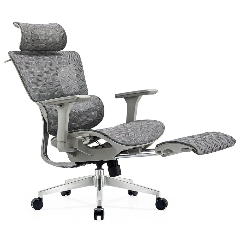 Scaun ergonomic Timebox, Cotiere 5D, pana la 150 kg, 150°, Gri