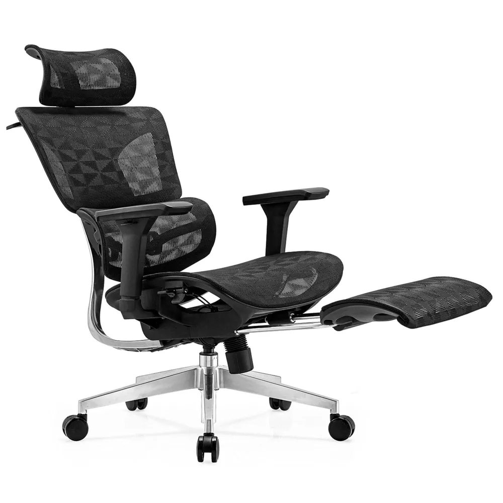Scaun ergonomic Timebox, Cotiere 5D, pana la 150 kg, 150°, Negru