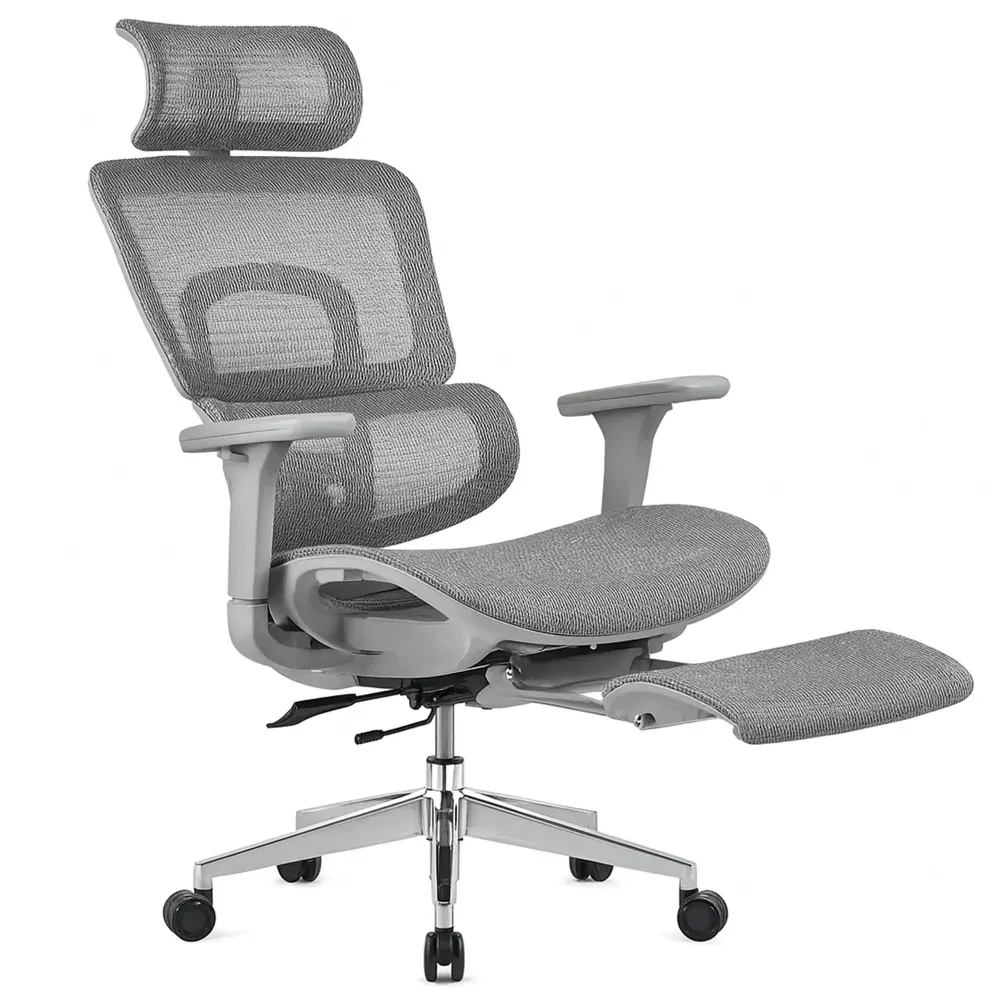 Scaun ergonomic Timebox, Cotiere 4D, pana la 150 kg, 150°, Gri