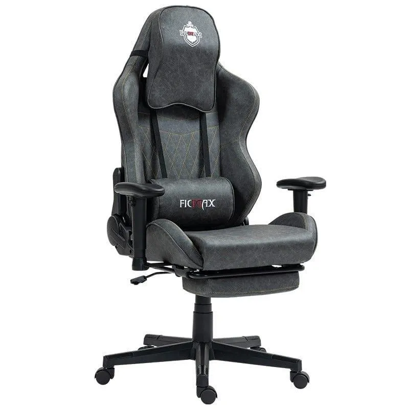 Scaun Gaming Clasic din Piele, Cilindru Clasa 4, Negru