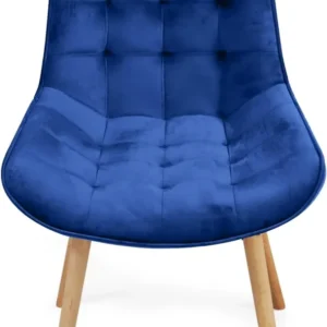 Set de 2 scaune retro, din catifea captusita, albastru