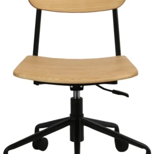 Scaun de birou Meyra din lemn masiv de frasin cu design retro
