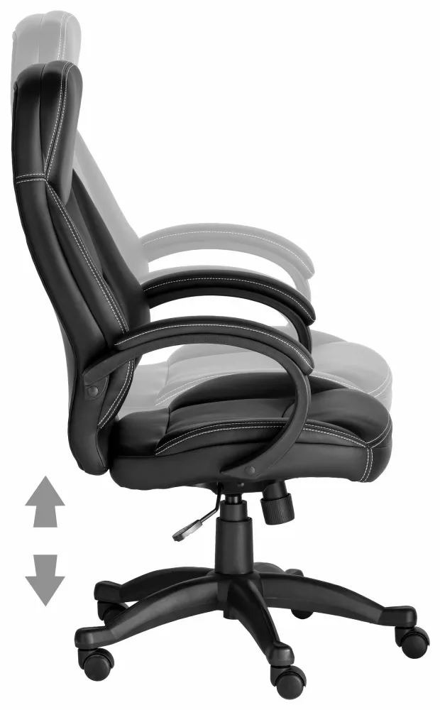Scaun de birou Veronika, negru reglabil din piele ecologică