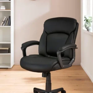 Scaun rotativ pentru birou Julia din piele ecologica neagra