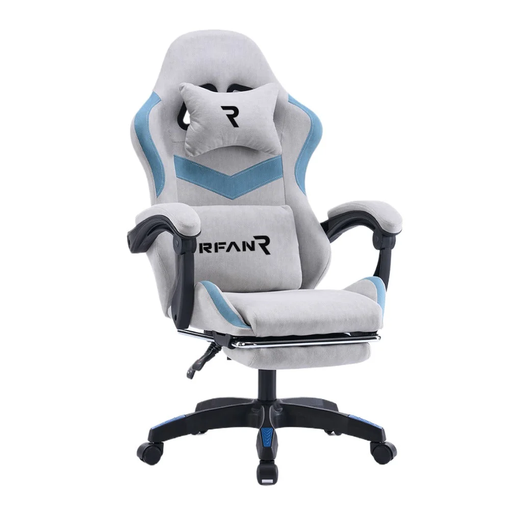 Scaun de Gaming, Gri + Albastru, 606