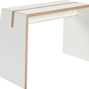 Taburet Stereo din placaj de mesteacan alb, design scandinav/minimalist