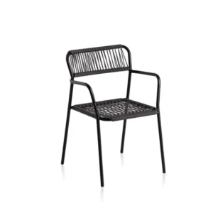 Scaun minimalist cu brate, metal Bianca
