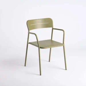 Scaun minimalist, cu brate, metal Nero