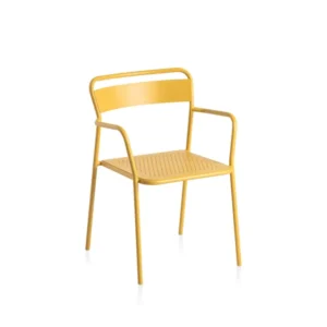 Scaun minimalist, cu brate, metal Nero Plus