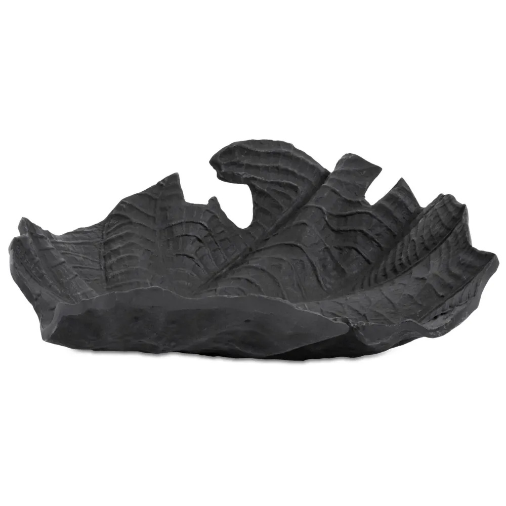 Sculptura BoConcept Velvet leaf, negru/25cm