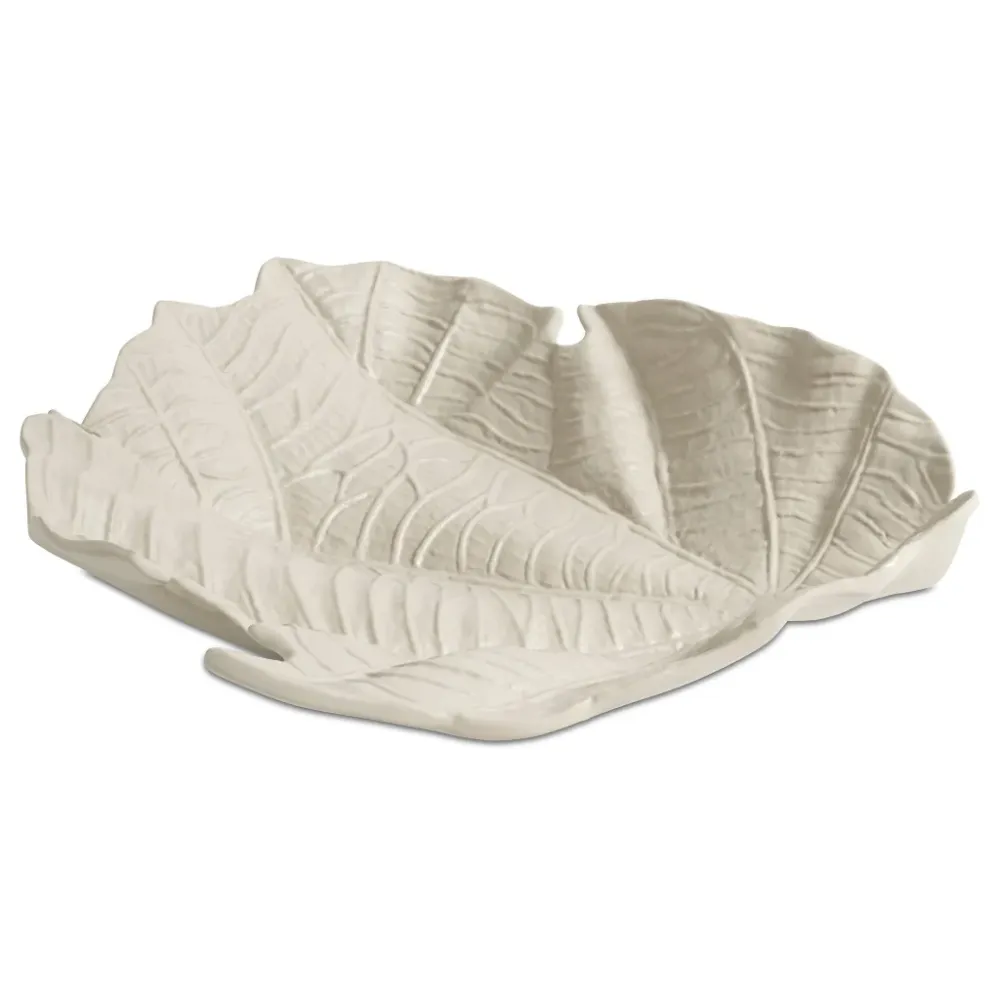Sculptura decorativa BoConcept Velvet Leaf, alb/40cm
