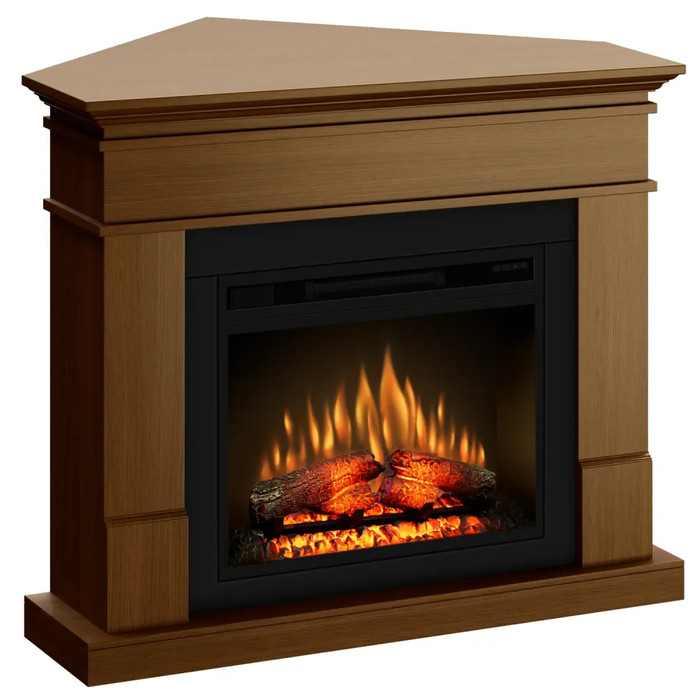 Semineu electric Ecoflame Lisabona PRO cu colt - Stejar