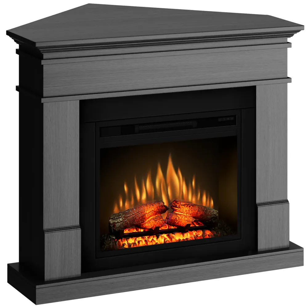Semineu electric Ecoflame Lisabona PRO cu colt - Gri
