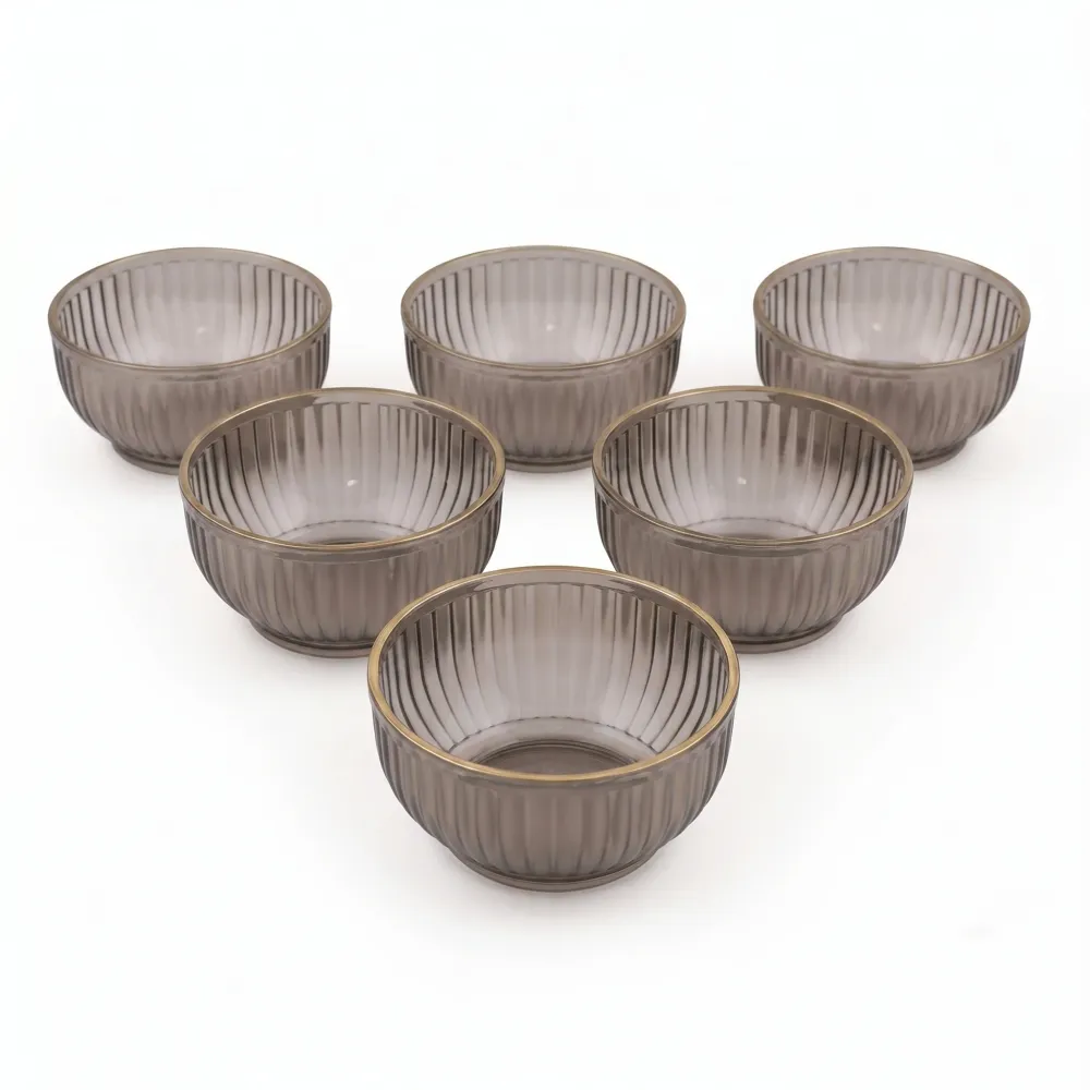 Set 6 boluri, Fumuriu, 10 x 10 x 5 cm , 250 ml