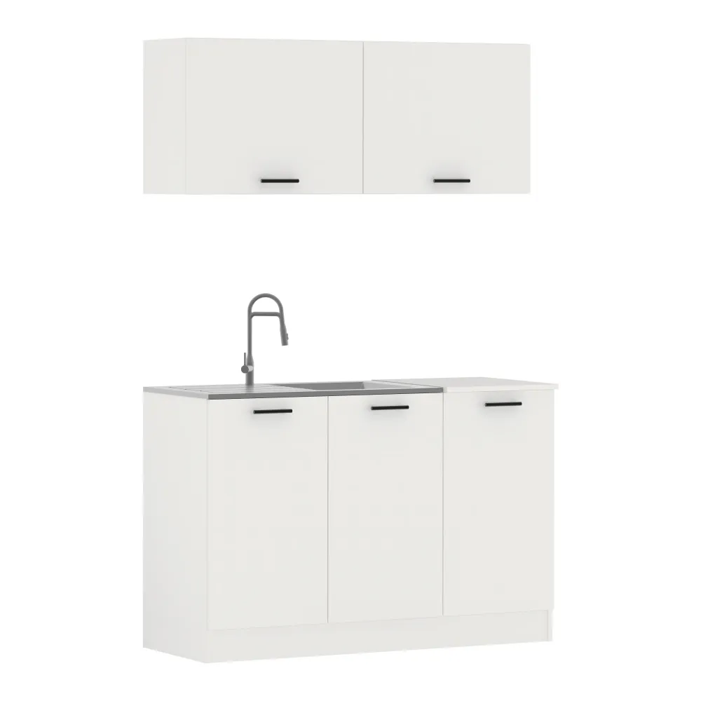 Bucatarie Taco, Alb, L 120 cm