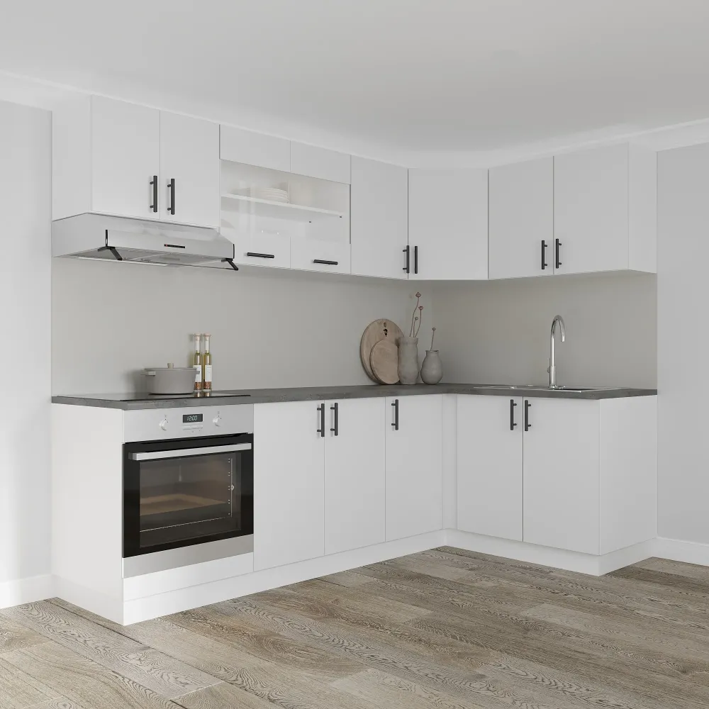 Set Bucatarie Colt haaus Karo V34, Alb, Blat Thermo 28 mm, L 240 x 140 cm