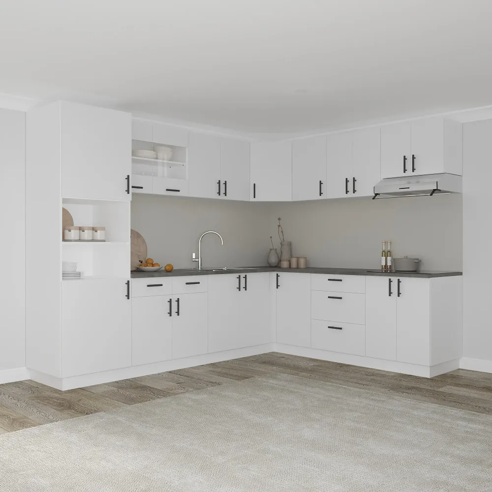 Set Bucatarie Colt haaus Karo V36, Alb, Blat Thermo 28 mm, L 280 x 220 cm
