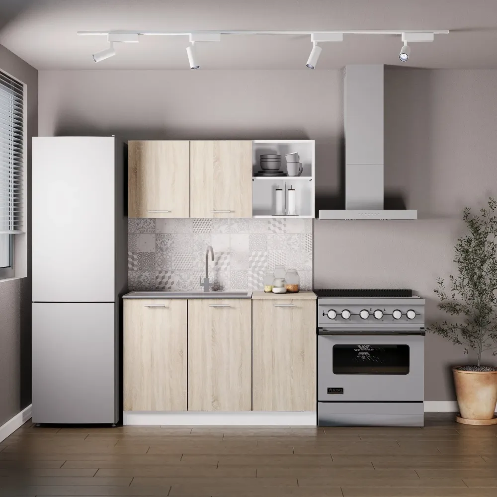 Set Bucatarie haaus Ara, Stejar Sonoma/Alb, L 120 cm