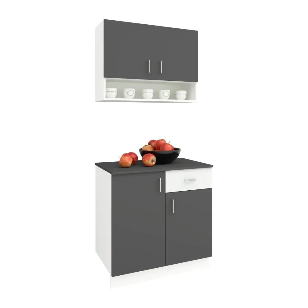 Set Bucatarie haaus Berna, Antracit/Alb, L 80 cm