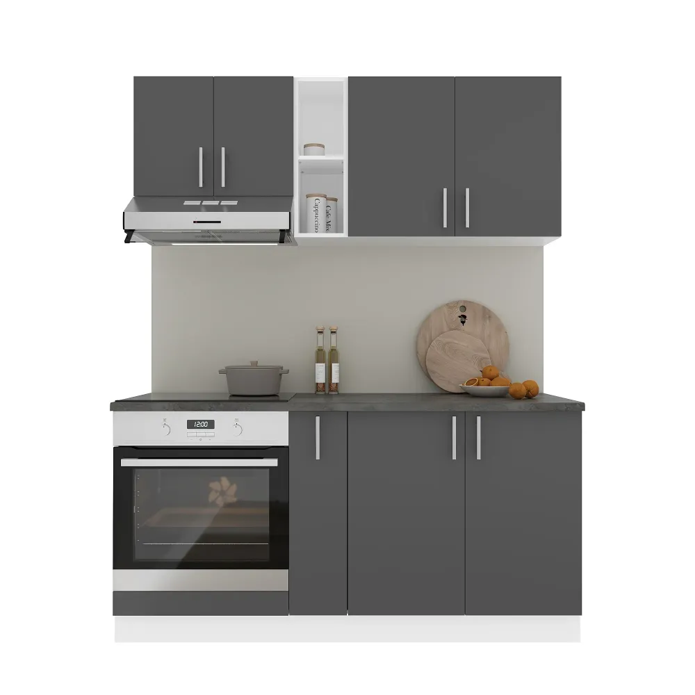 Set Bucatarie haaus Karo V7, Antracit/Alb, Blat Thermo 28 mm, L 160 cm