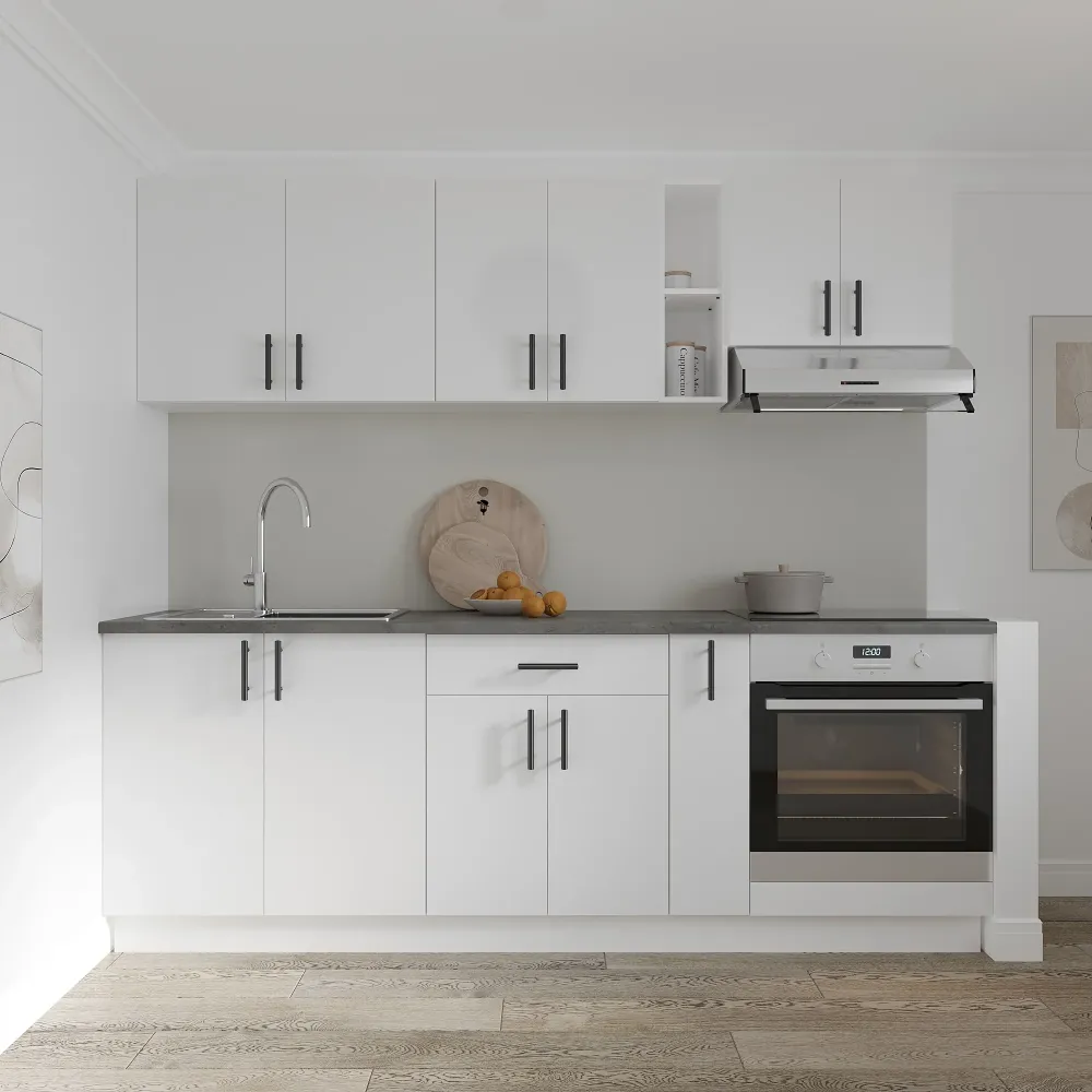 Set Bucatarie haaus Karo V14, Alb, Blat Thermo 28 mm, L 220 cm