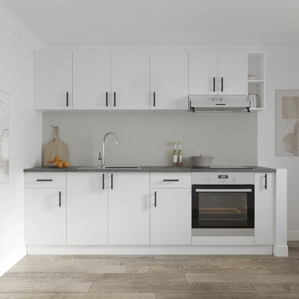 Set Bucatarie haaus Karo V17, Alb, Blat Thermo 28 mm, L 240 cm