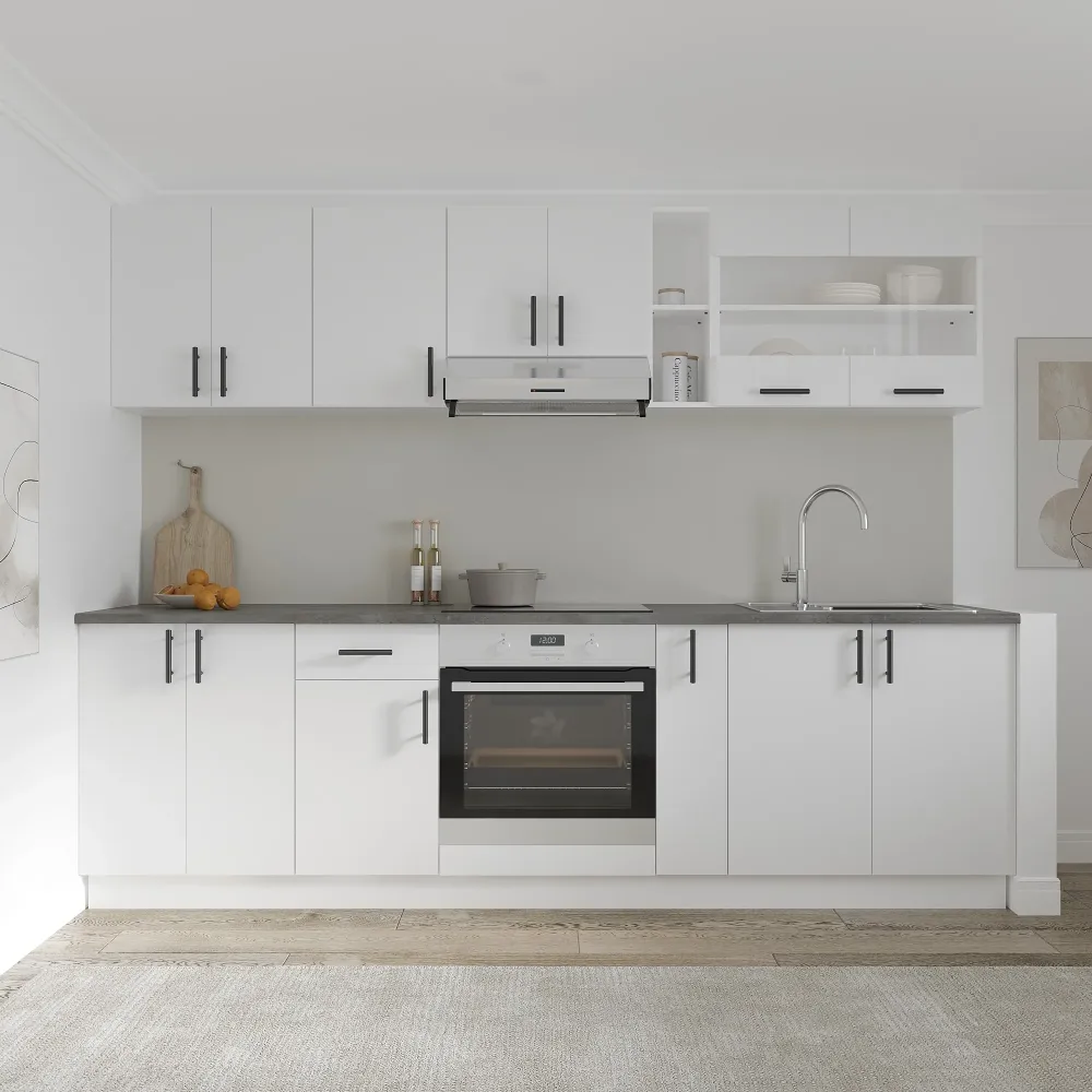 Set Bucatarie haaus Karo V19, Alb, Blat Thermo 28 mm, L 260 cm