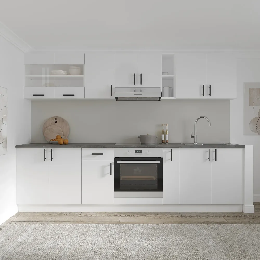 Set Bucatarie haaus Karo V21, Alb, Blat Thermo 28 mm, L 280 cm