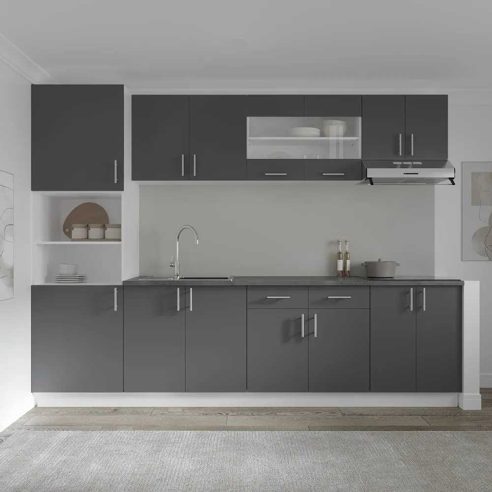 Set Bucatarie haaus Karo V23, Antracit/Alb, Blat Thermo 28 mm, L 280 cm