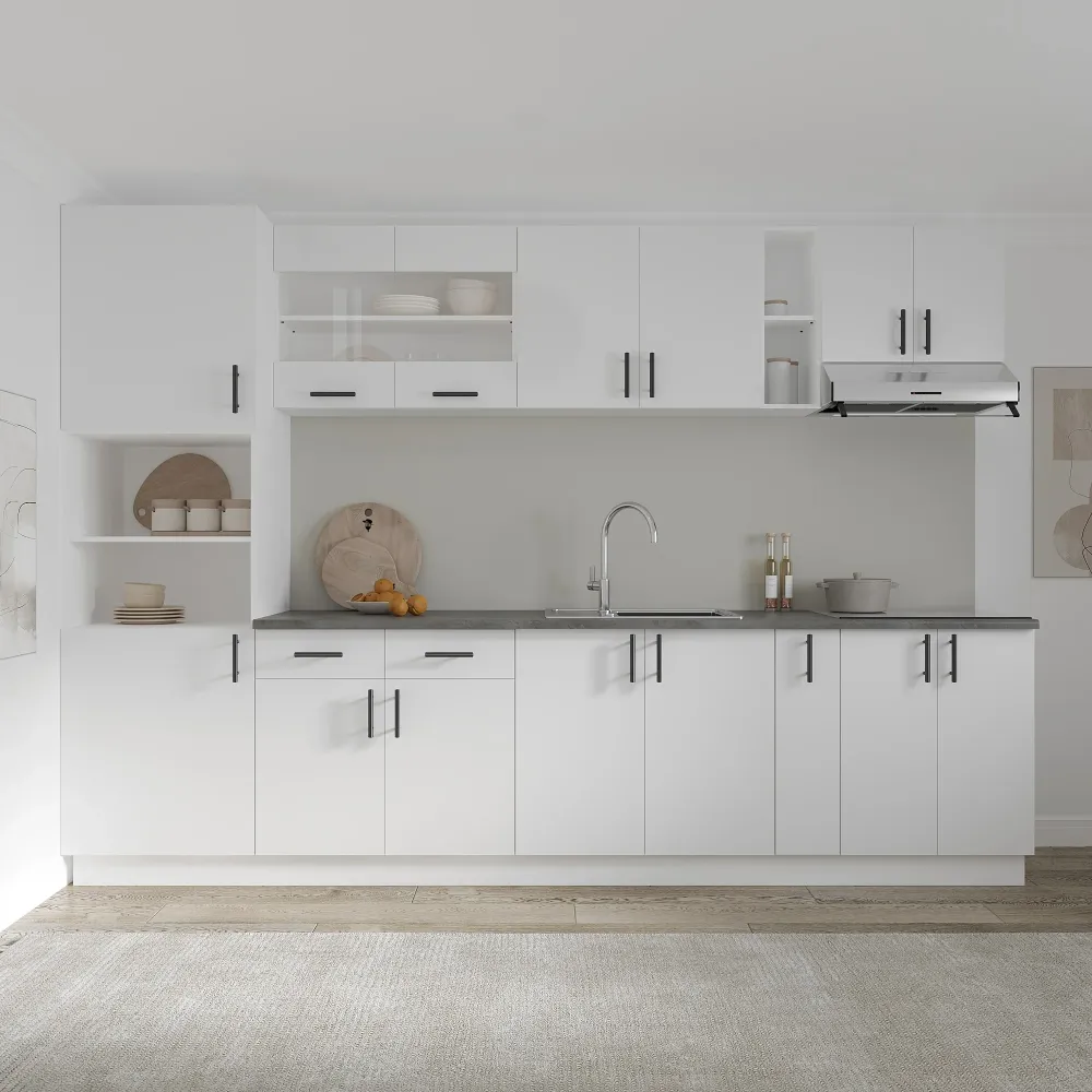 Set Bucatarie haaus Karo V26, Alb, Blat Thermo 28 mm, L 300 cm