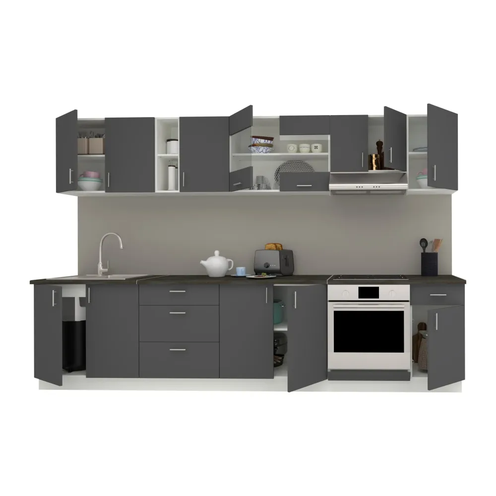 Set Bucatarie haaus Karo V28, Antracit/Alb, Blat Thermo 28 mm, L 320 cm