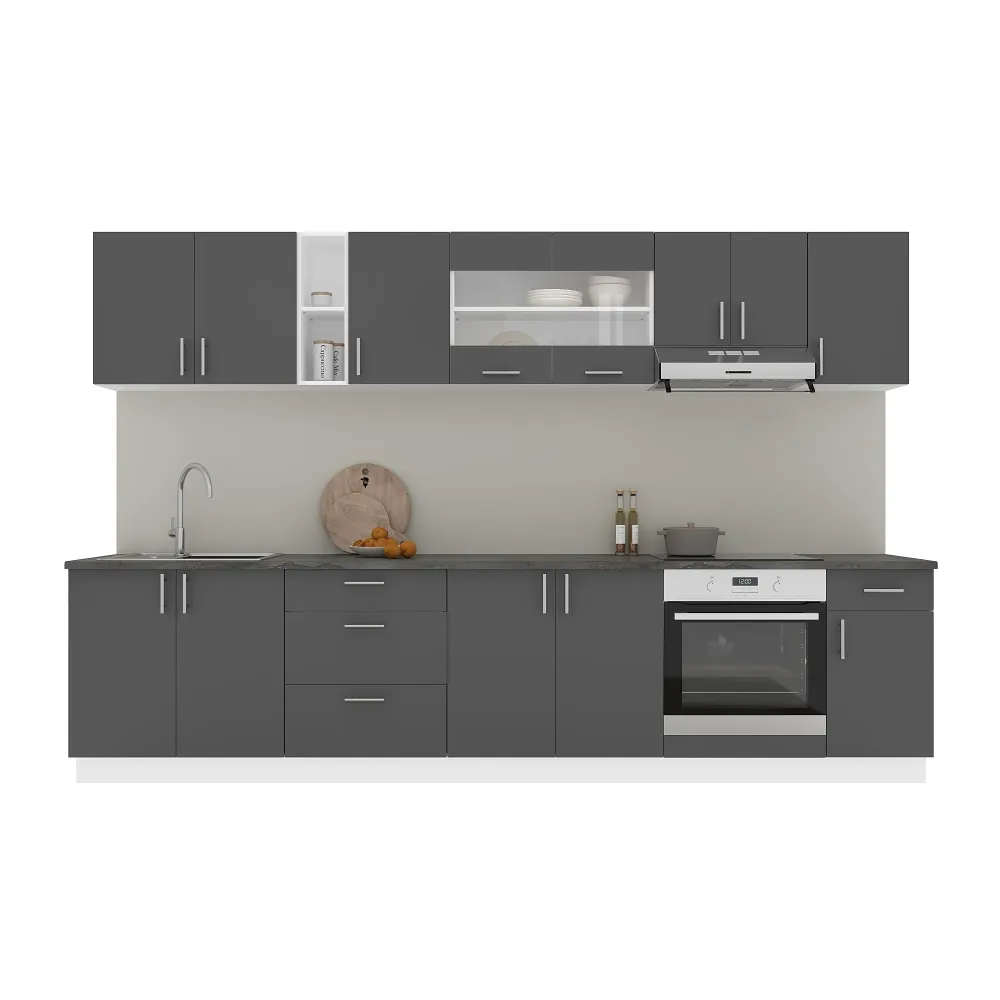 Set Bucatarie haaus Karo V28, Antracit/Alb, Blat Thermo 28 mm, L 320 cm