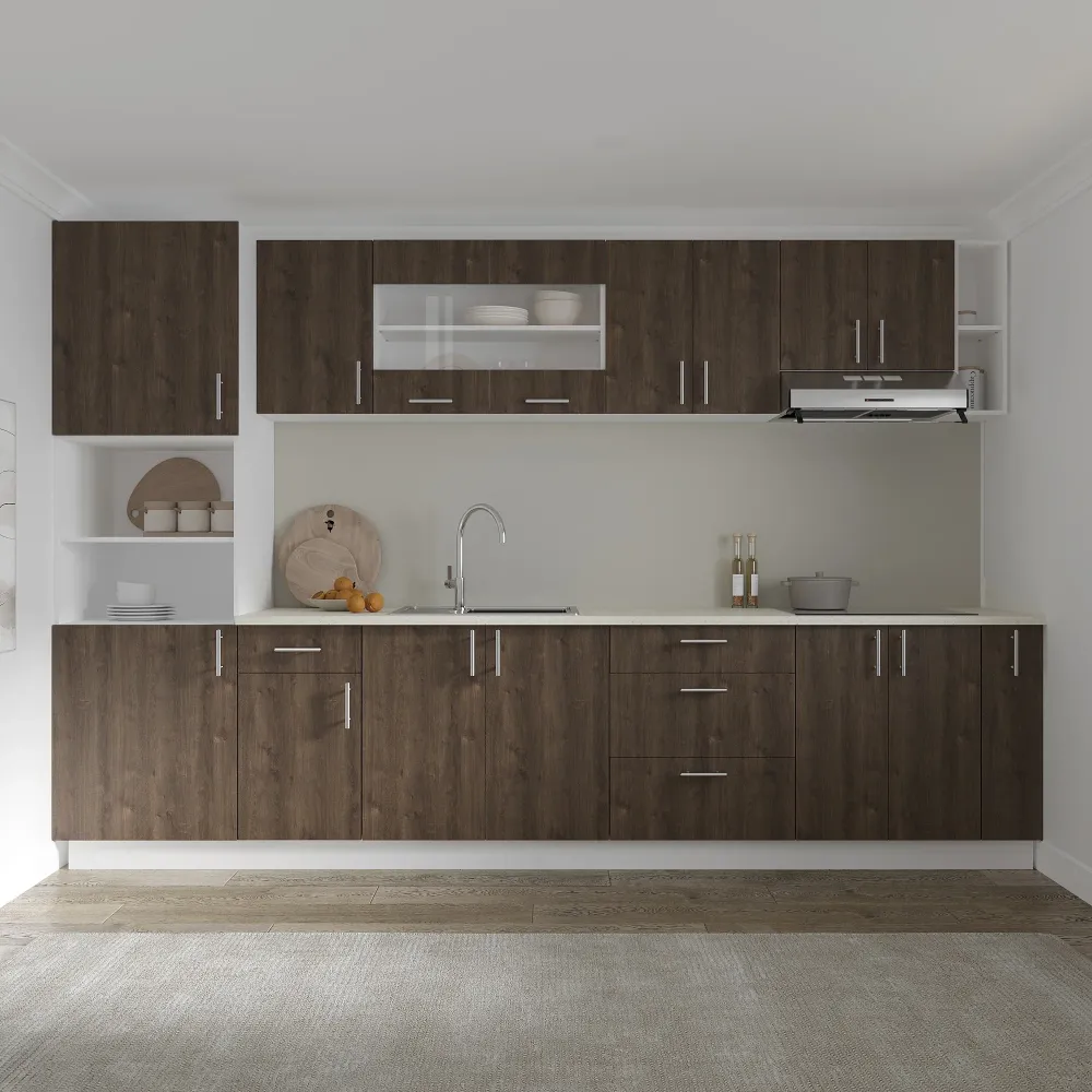 Set Bucatarie haaus Karo V29, Stejar Bronz/Alb, Blat Thermo 28 mm, L 320 cm