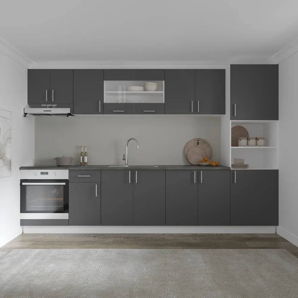 Set Bucatarie haaus Karo V30, Antracit/Alb, Blat Thermo 28 mm, L 320 cm