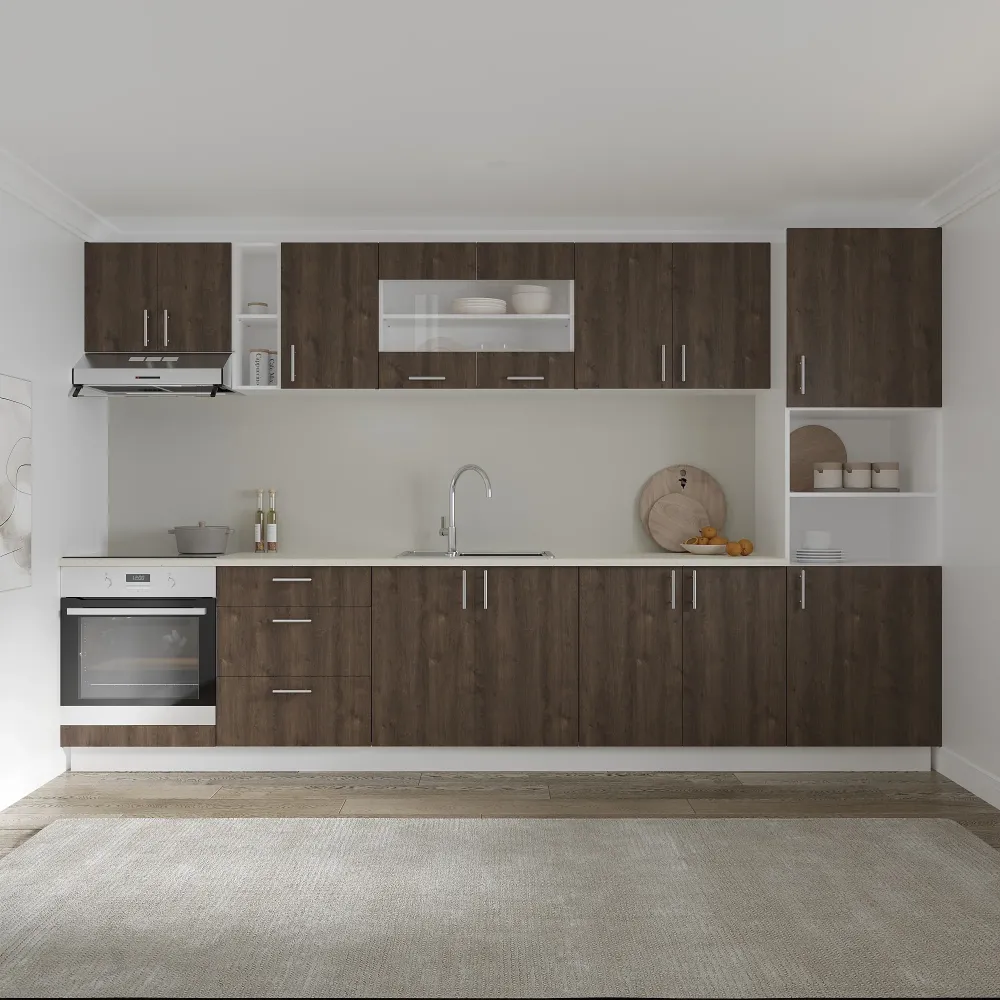 Set Bucatarie haaus Karo V31, Stejar Bronz/Alb, Blat Thermo 28 mm, L 340 cm