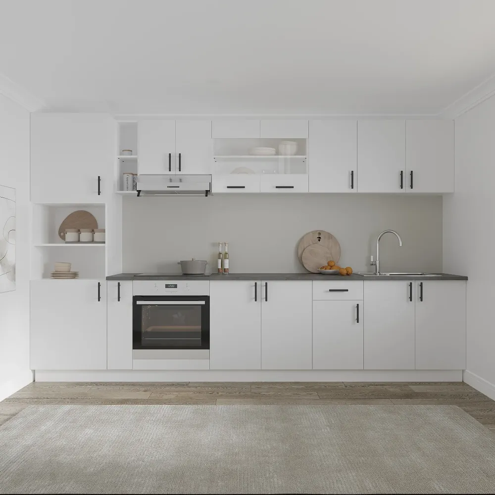 Set Bucatarie haaus Karo V33, Alb, Blat Thermo 28 mm, L 340 cm