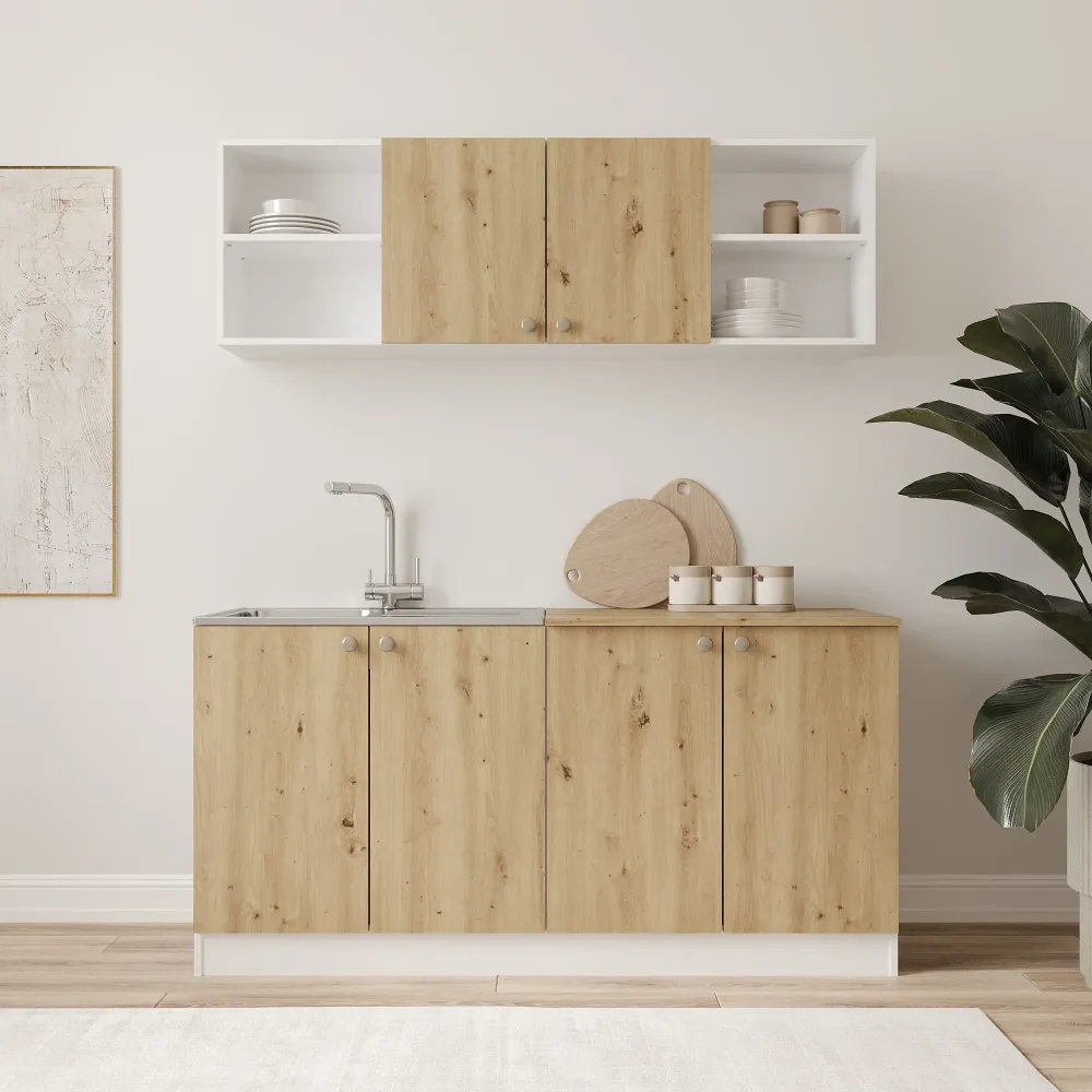 Set Bucatarie haaus Sena, Stejar Artisan/Alb, L 160 cm