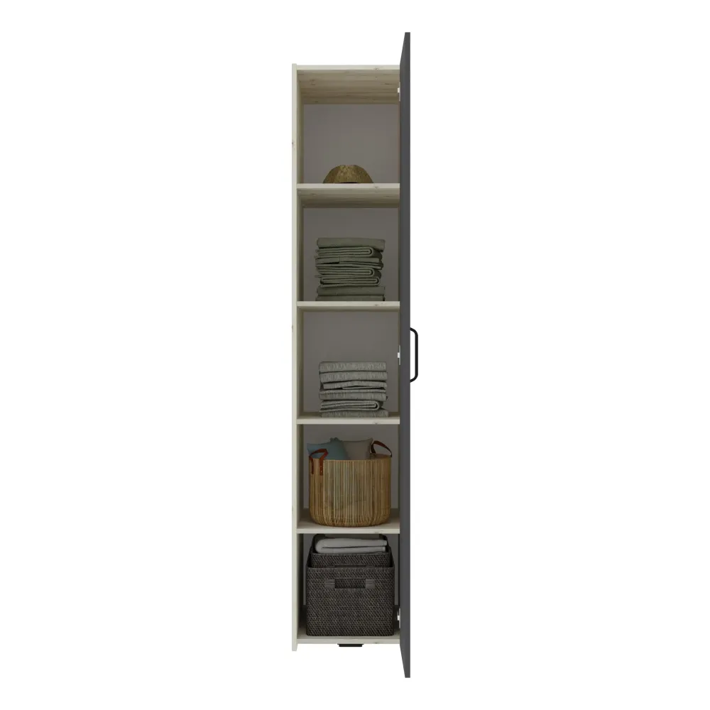 Set dormitor haaus Malmo V8, Pat 200 x 140 cm, Stejar Alb/Antracit