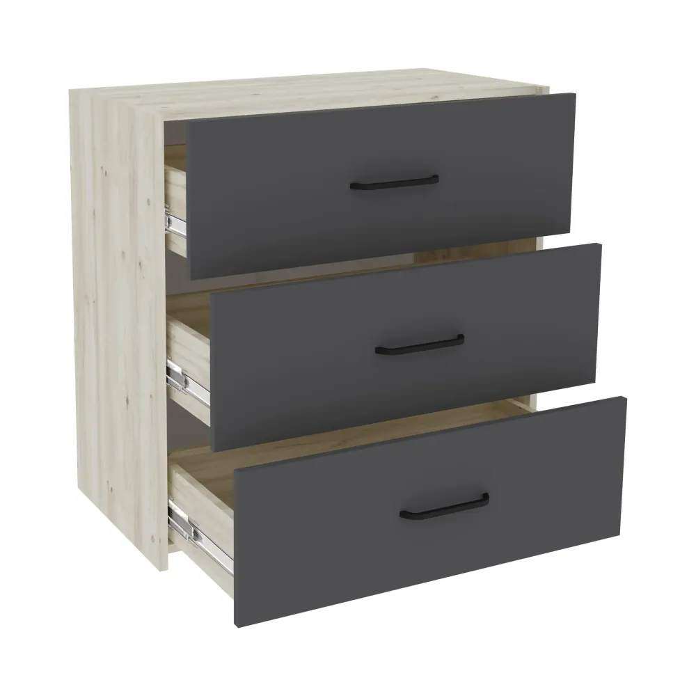 Set dormitor haaus Malmo V8, Pat 200 x 140 cm, Stejar Alb/Antracit