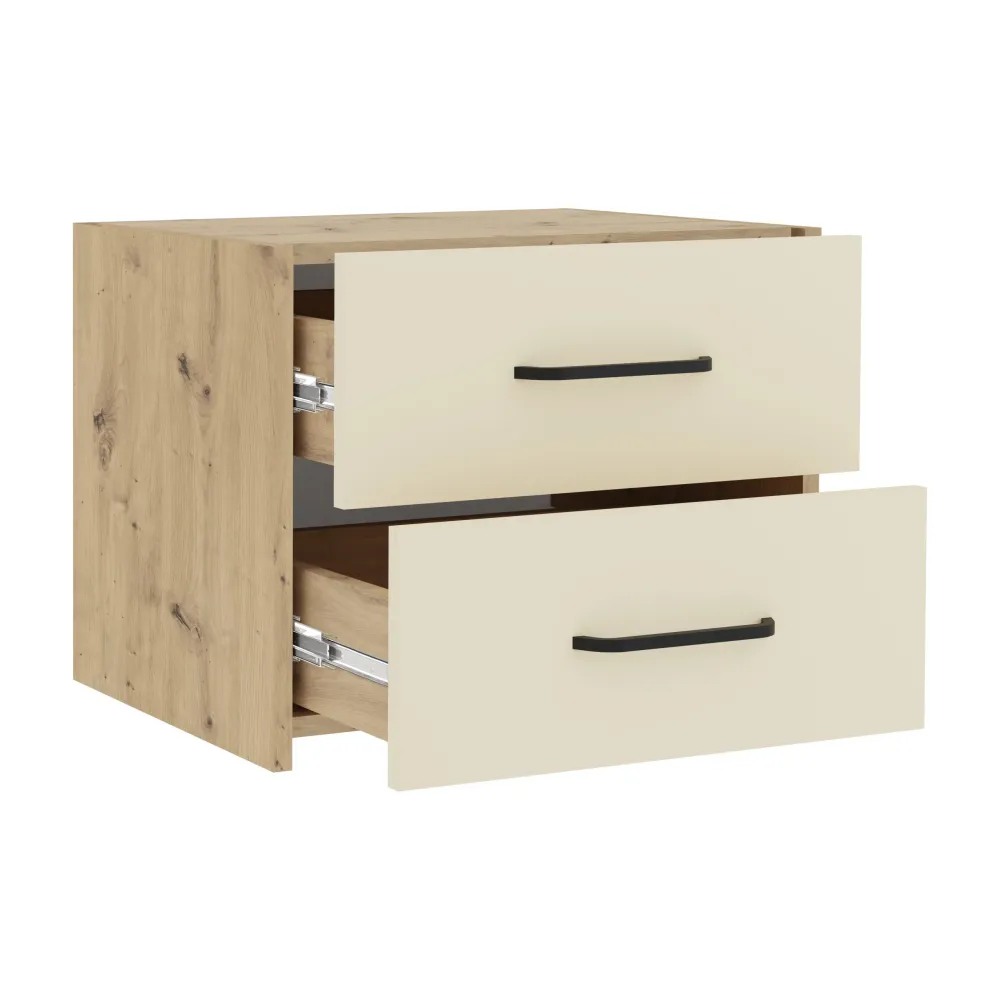 Set dormitor haaus Malmo V5, Pat 200 x 160 cm, Stejar Artisan/Argila