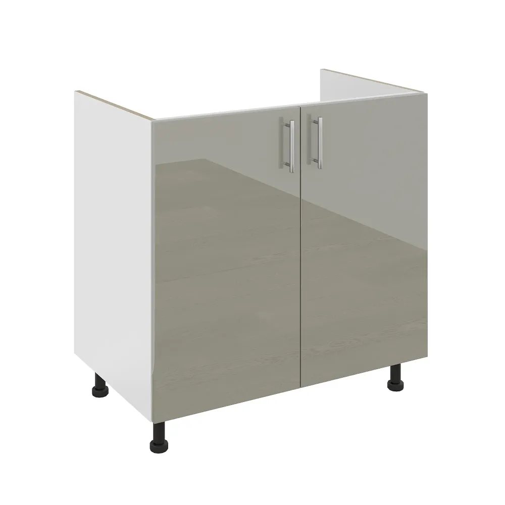 Corp Masca haaus Chiuveta Karo, 2 Usi, Gri Lucios/Alb, MDF, 80 x 50 x 80 cm