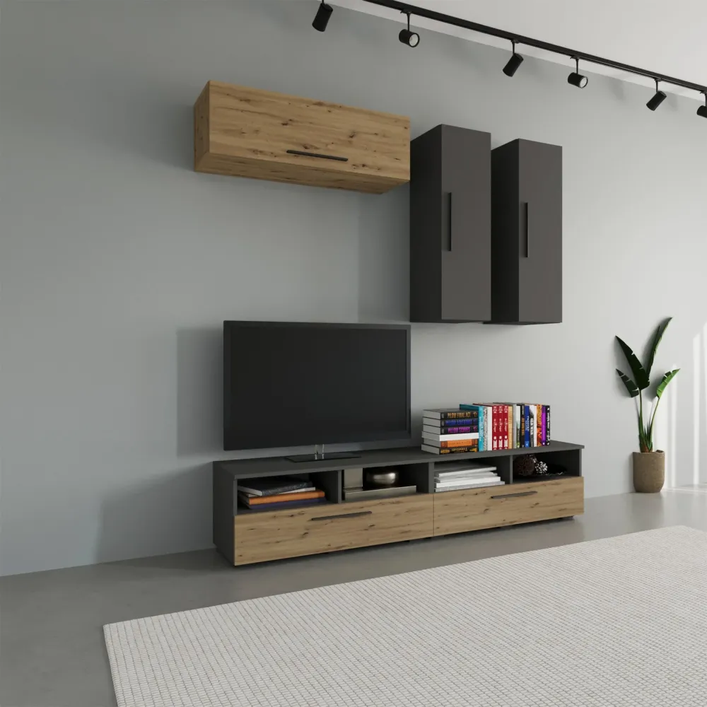 Living Kos haaus V10, Antracit/Stejar Artisan, L 190 cm