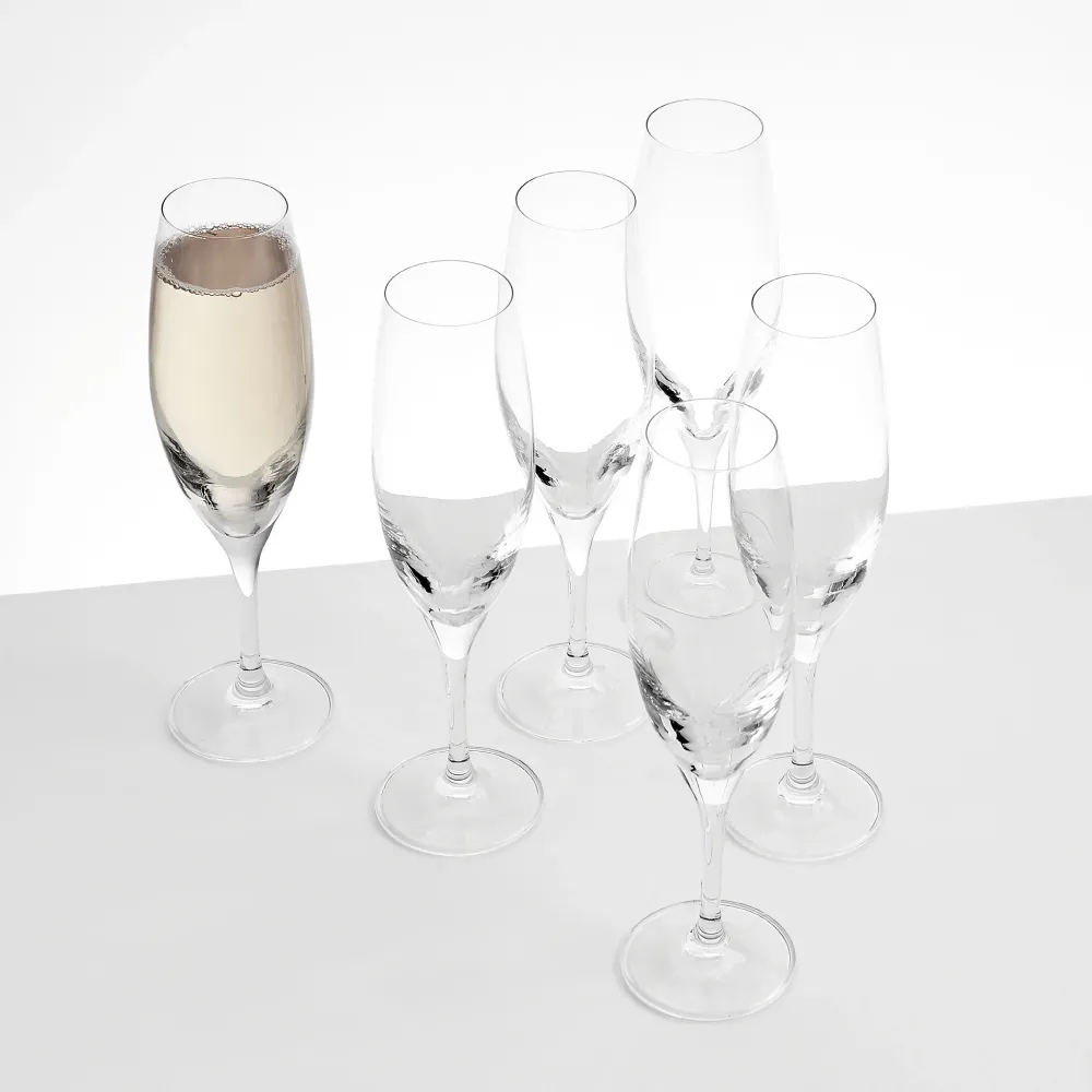VENEZIA Set 6 pahare șampanie, sticlă, 200ml