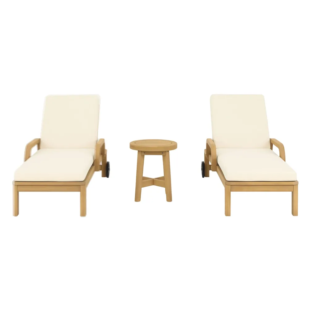 RIMINI Set mobilier terasă/gradină, 2 șezlonguri și măsuță