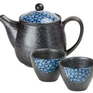 Set de ceai japonez "Shiroi hana" cu 1 ceainic si 2 cesti
