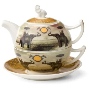 Set de ceai 3 piese Elephant Sepia Fine Bone China