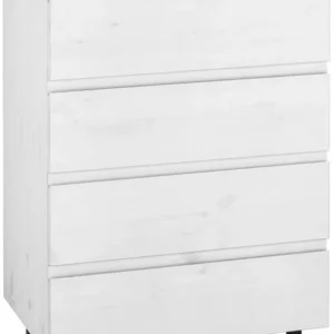 Comoda baie Fjonn din pin masiv alba, 60 cm latime