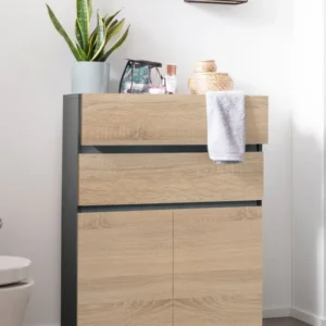 Comoda pentru baie »Wisla« culoare stejar, înălțime 98 cm